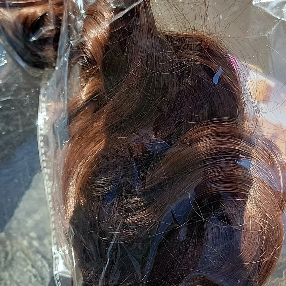 Florata Brown Clip In Hair Extensions with Wig Cap Bundle New